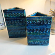 Load image into Gallery viewer, Bitossi Rimini Blu Triangle Vase by Aldo Londi