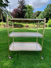 Load image into Gallery viewer, Original Soft Gold Woodmet Cocktail Drinks Trolley