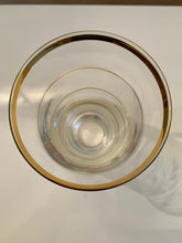 Load image into Gallery viewer, Glass and gold vase with Dianthus spray detail