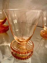 Load image into Gallery viewer, 1950s Hand Blown Peach Glass Punch / Water Set