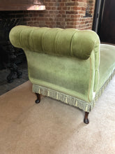 Load image into Gallery viewer, Vintage Olive Green Chaise Longue