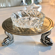 Load image into Gallery viewer, Antique Silver Plate G Bowen & Son Dolphin / Fish Glass Salt / Mustard Pot