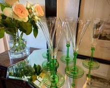 Load image into Gallery viewer, Six Elegant Crystal Champagne Flutes / Wine Goblets