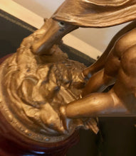 Load image into Gallery viewer, Emile Bruchon (act. ca. 1880-1910) - Large Sculpture "Protection" - 52 cm - Art Nouveau - Zamac - ca . 1900