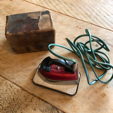 Load image into Gallery viewer, Vintage Clem travelling iron 1950s, with box and stand