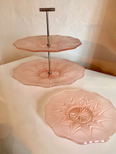 Load image into Gallery viewer, 1960’s Frosted Pink Glass Afternoon Tea Set