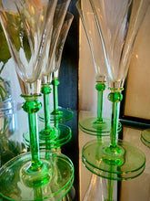 Load image into Gallery viewer, Six Elegant Crystal Champagne Flutes / Wine Goblets