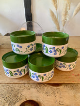 Load image into Gallery viewer, 1950s Vintage Milk Glass Stackable Storage Pots with Forget-me-Not Flower Design, made by Cerve