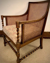 Load image into Gallery viewer, 19th Century Oak Barley Twist Bergere Armchair