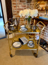 Load image into Gallery viewer, 1960’s Gold Tea Trolley