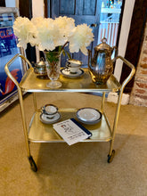 Load image into Gallery viewer, 1960’s Gold Tea Trolley