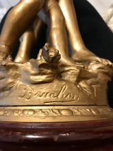 Load image into Gallery viewer, Emile Bruchon (act. ca. 1880-1910) - Large Sculpture "Protection" - 52 cm - Art Nouveau - Zamac - ca . 1900