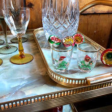 Load image into Gallery viewer, Vintage Marble Effect 2 Tier Drinks Trolley with Bottle Holders and Trays