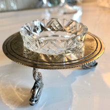 Load image into Gallery viewer, Antique Silver Plate G Bowen & Son Dolphin / Fish Glass Salt / Mustard Pot