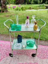 Load image into Gallery viewer, Original Mint Green Woodmet Cocktail Drinks Trolley