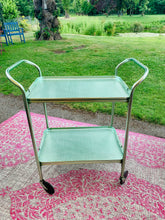 Load image into Gallery viewer, Original Mint Green Woodmet Cocktail Drinks Trolley