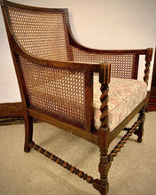 Load image into Gallery viewer, 19th Century Oak Barley Twist Bergere Armchair
