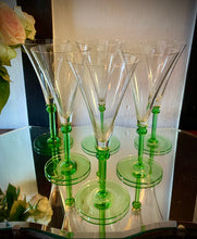 Load image into Gallery viewer, Six Elegant Crystal Champagne Flutes / Wine Goblets