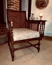 Load image into Gallery viewer, 19th Century Oak Barley Twist Bergere Armchair