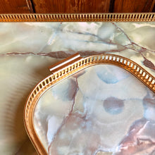 Load image into Gallery viewer, Vintage Marble Effect 2 Tier Drinks Trolley with Bottle Holders and Trays