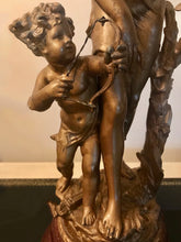 Load image into Gallery viewer, Emile Bruchon (act. ca. 1880-1910) - Large Sculpture "Protection" - 52 cm - Art Nouveau - Zamac - ca . 1900