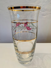Load image into Gallery viewer, Glass and gold vase with Dianthus spray detail