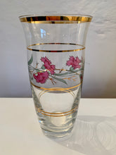 Load image into Gallery viewer, Glass and gold vase with Dianthus spray detail