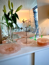 Load image into Gallery viewer, 1960’s Frosted Pink Glass Afternoon Tea Set