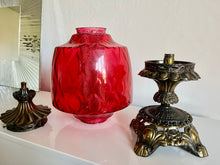 Load image into Gallery viewer, Original Mid-Century Large Carl Falkenstein Lamp, with Cranberry Glass