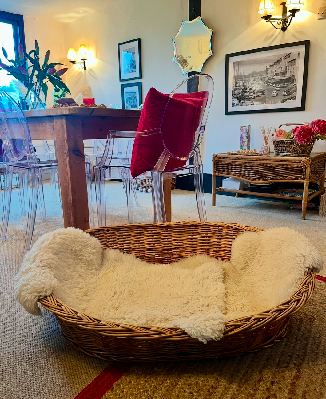 Large Wicker Dog Bed