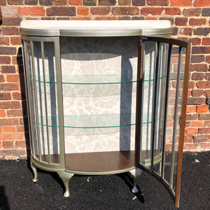 Vintage Bow Fronted Display / Cocktail Cabinet