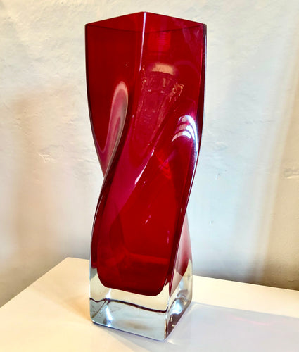 Tall Twisted Glass Vase