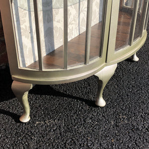 Vintage Bow Fronted Display / Cocktail Cabinet