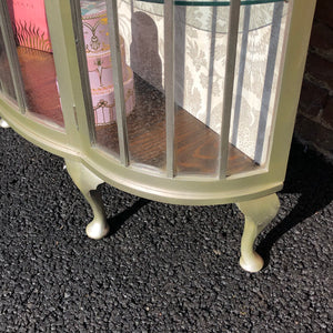 Vintage Bow Fronted Display / Cocktail Cabinet