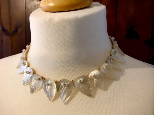 Mother of Pearl Leaf Necklace