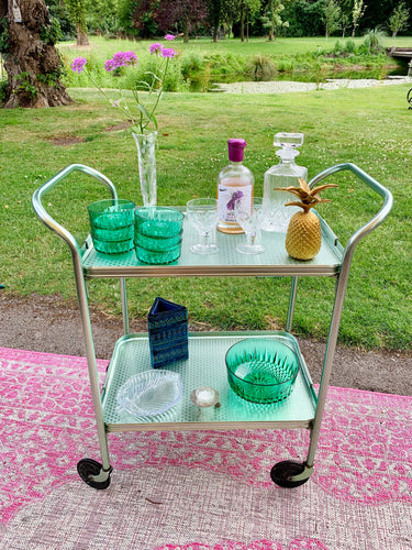 Original Mint Green Woodmet Cocktail Drinks Trolley