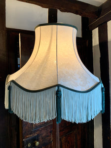 Vintage Standard Lamp with Giant Silk Tassel Shade