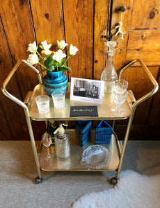 1960’s Original Woodmet 2 Tier Drinks Trolley