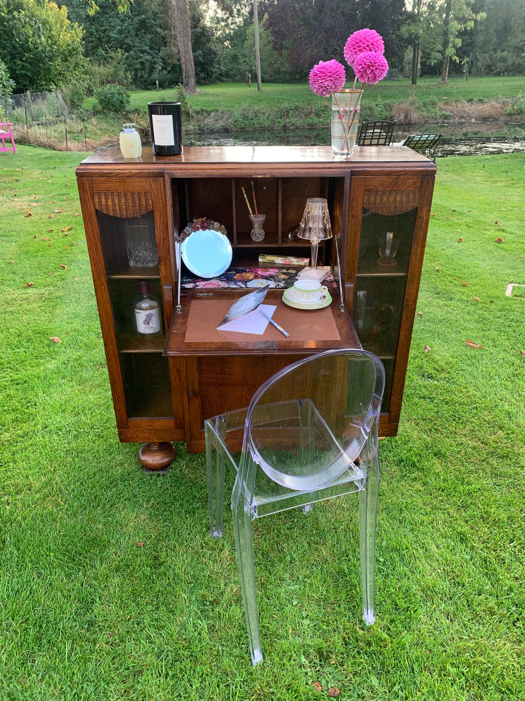 Early Art Deco Bureau / Drinks Cabinet